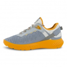 ECCO Sneaker ST.1 Lite Vollnarben-Nappaleder/Textilgewebe grau/orange Damen